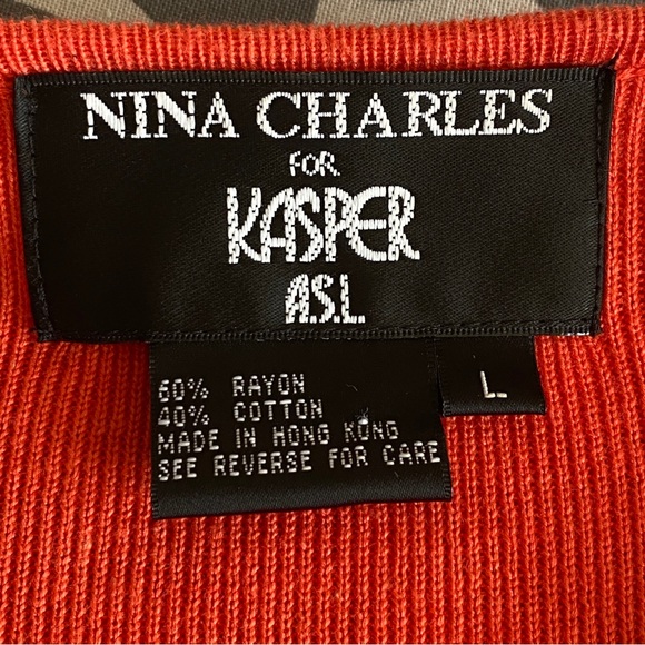 RARE Vintage Nina Charles 2-Piece Sweater Cardigan and Maxi Dress Orange | L - Picture 5 of 16
